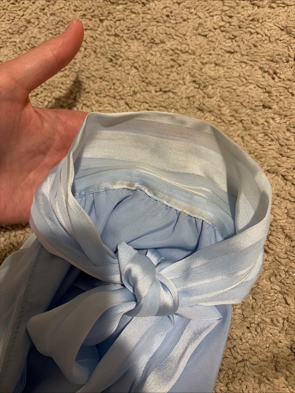 NWT Peppermayo Light Blue Willow Chiffon Mini Dress Size 6 Halter Neck Tie - Picture 8 of 8